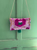 Pink & Green Silk Ikat clutch bag