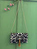 Leopard Print Ikat velvet clutch bag