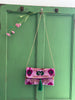 Pink & Green Silk Ikat clutch bag