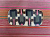 Green  & Pink Ikat rectangular silk ikat fibreglass tray