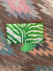 Green Zebra  Ikat velvet clutch bag