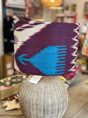 Purple & Turquoise Cotton Ikat Lampshade